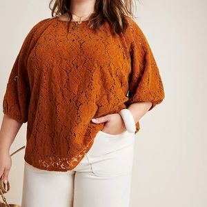 Anthropologie NWOT Norah Floral Corduroy Blouse | Plus Size 3X
